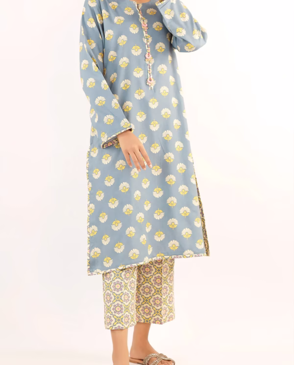 SAYA Printed Lawn Stitched 2 Piece (Shirt/Trouser) BLUE | ANNISAFASHION