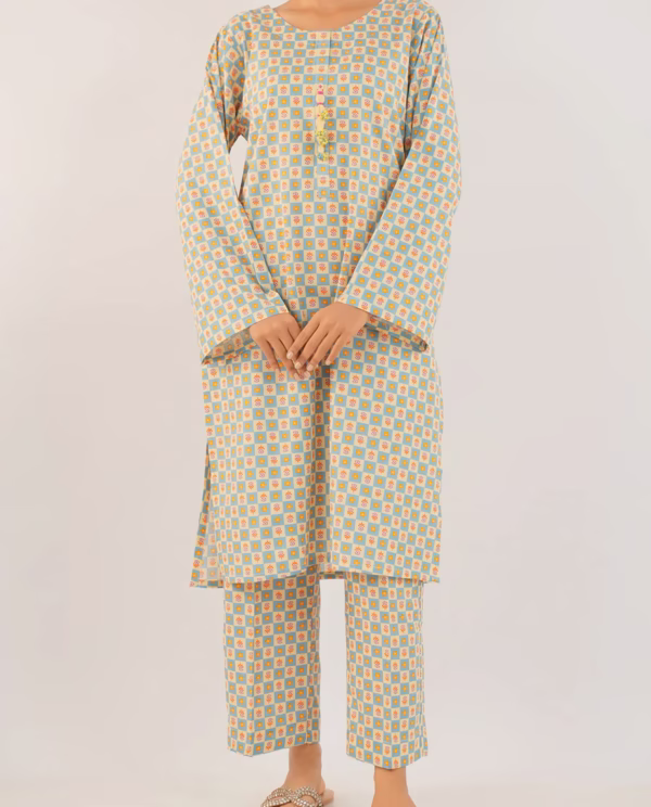 SAYA Printed Soft Touch Cotton Stitched 2 Piece (Shirt/Trouser) VAGE | ANNISA