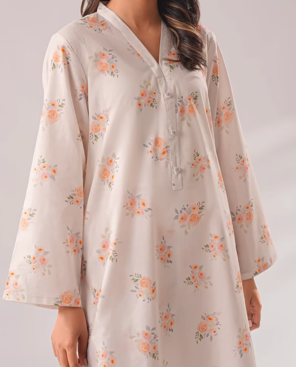 SAYA Printed Cambric Stitched 2 Piece (Shirt/Trouser) WHITE | Annisafashion