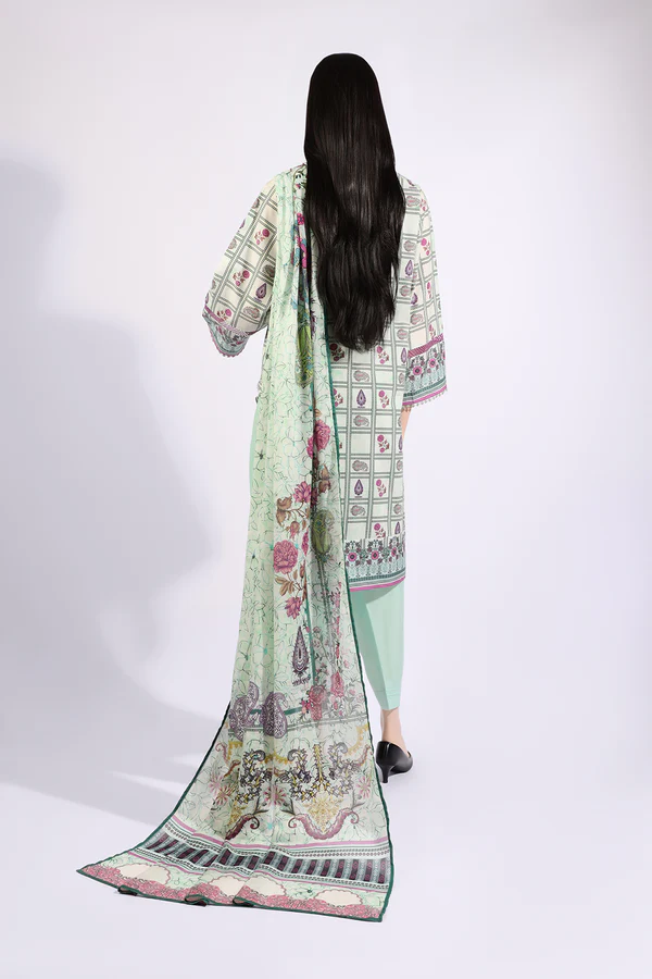 Saya Lime Green Embroidered | Cotton Suit for Women | 3-Pc Unstitched Suit - Image 4