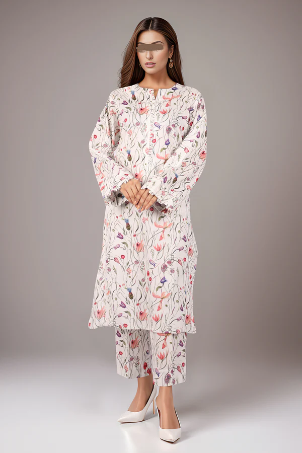 Saya Off White Lawn Suit for Women | 2-Pc Unstitched Suit