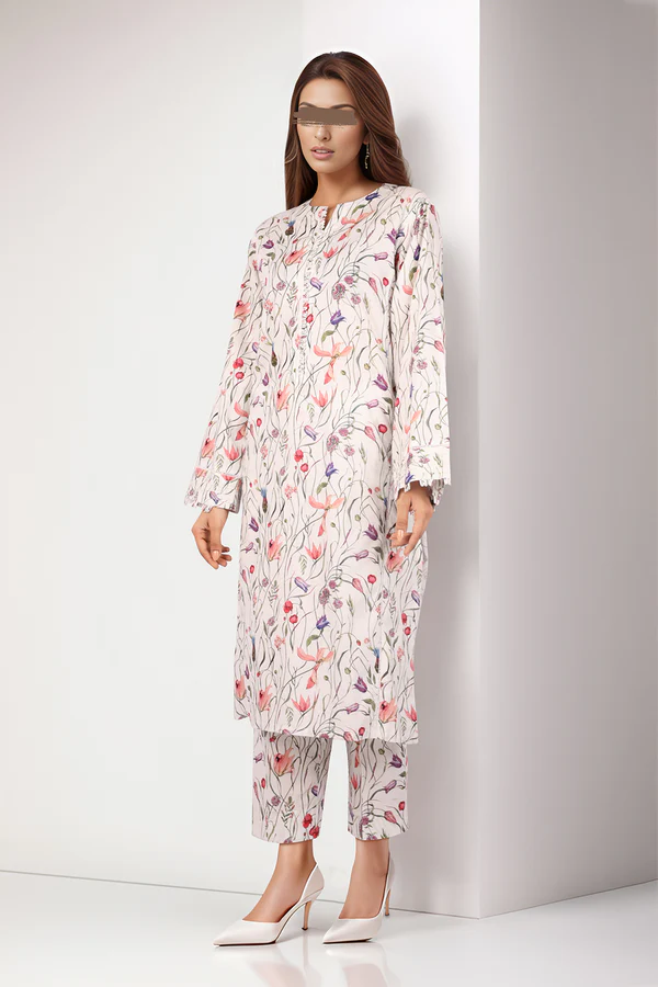 Saya Off White Lawn Suit for Women | 2-Pc Unstitched Suit - Image 3