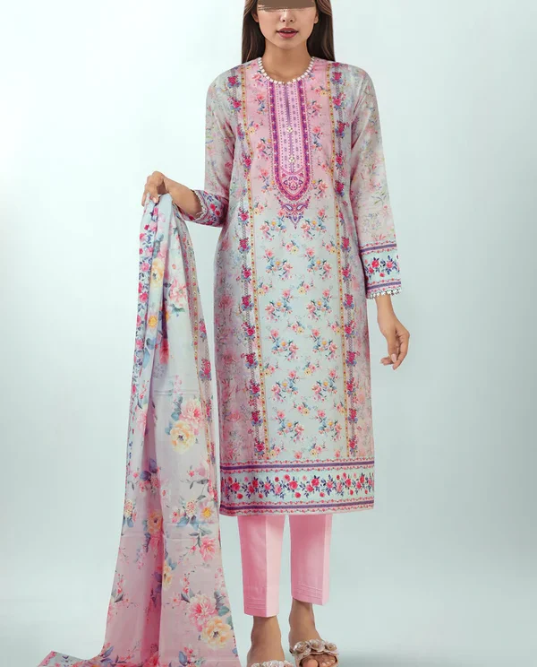 Saya Light-Pink- Cambric Suit for Women | 3-Pc Unstitched Suit