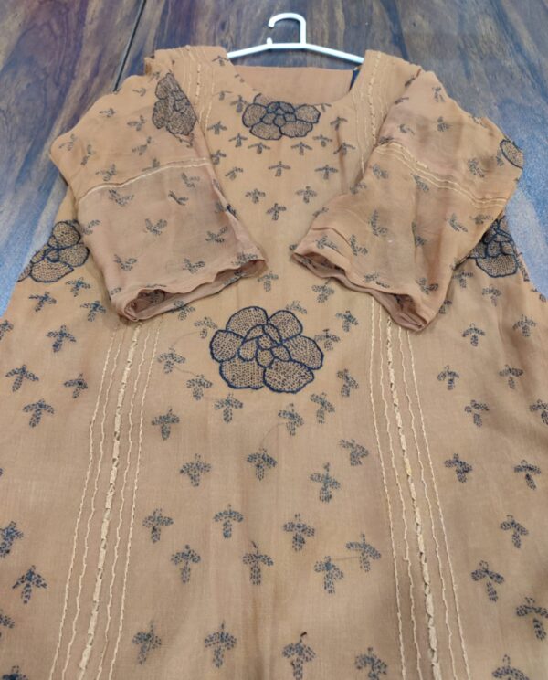 Handmade Multani Work Stitched Suit in Brown
