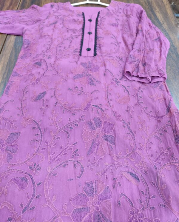 Handmade Multani Work Stitched Suit in Pink