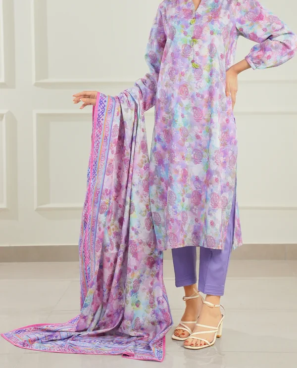 Multi Lawn Stitched Printed Suit | Stylish 3-Piece PRET Suit