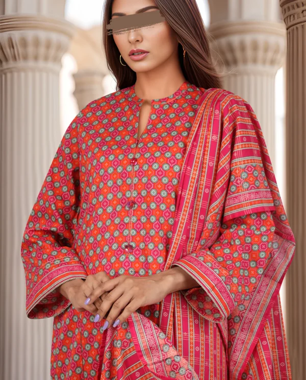 Unstitched - 3PC-Lawn Suit - Rose Pink | Saya | Annisafashion