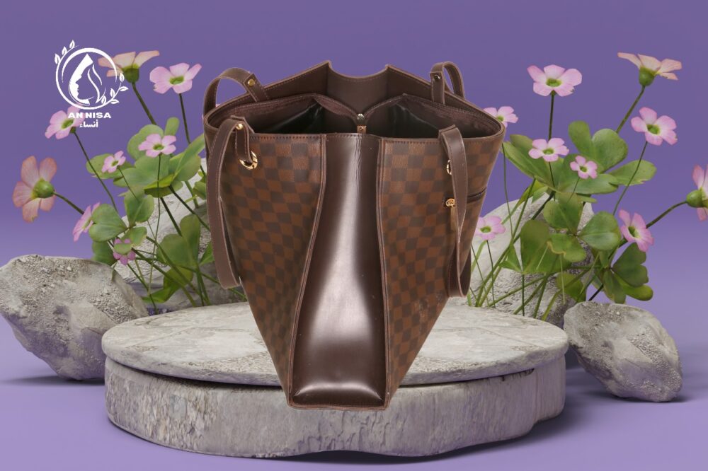 Mira Essence Tote Bag in Light and Dark Brown by AnNisa Fashion – A Perfect Blend of Elegance & Functionality - Image 3