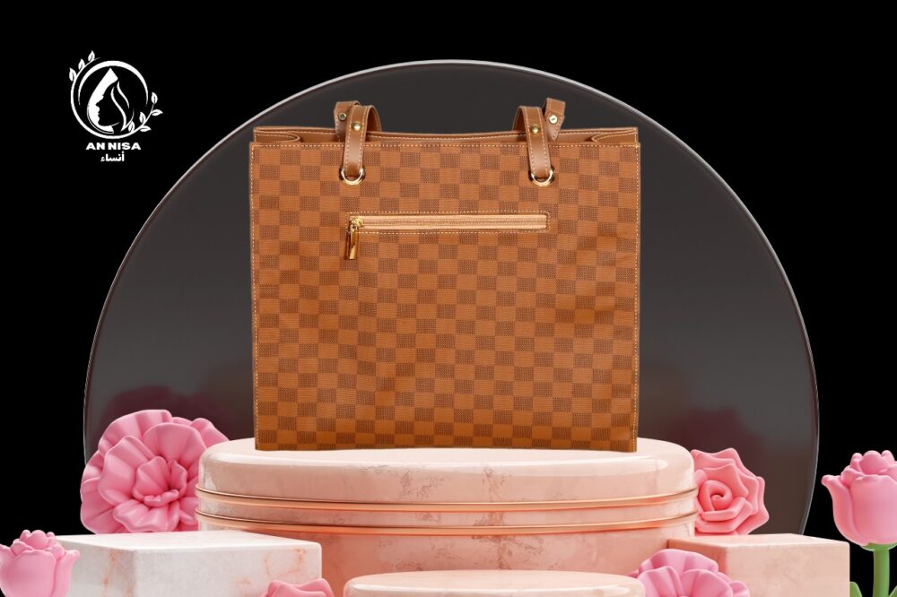 Mira Essence Tote Bag in Light and Dark Golden Brown by AnNisa Fashion – A Perfect Blend of Elegance & Functionality - Image 2
