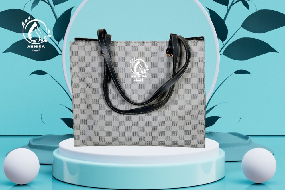 Mira Essence Tote Bag in Light Grey and Light Silver by AnNisa Fashion – A Perfect Blend of Elegance & Functionality
