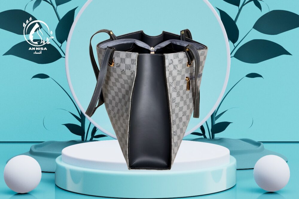 Mira Essence Tote Bag in Light Grey and Light Silver by AnNisa Fashion – A Perfect Blend of Elegance & Functionality - Image 3