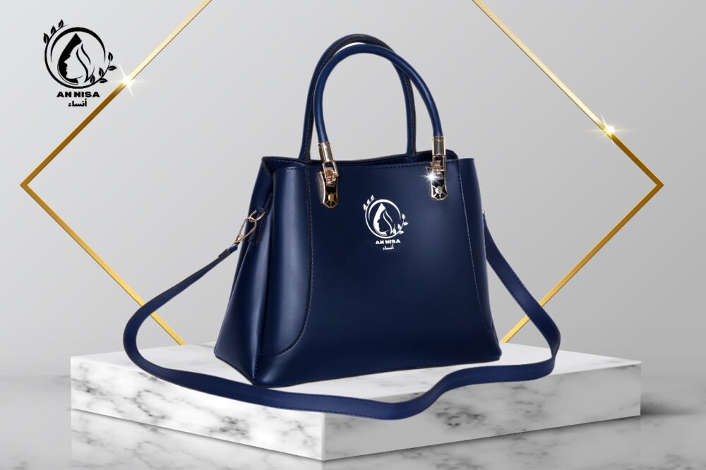 Zayna Chic by AnNisa Fashion - Elegant Dark Blue Color Structured Satchel Bag