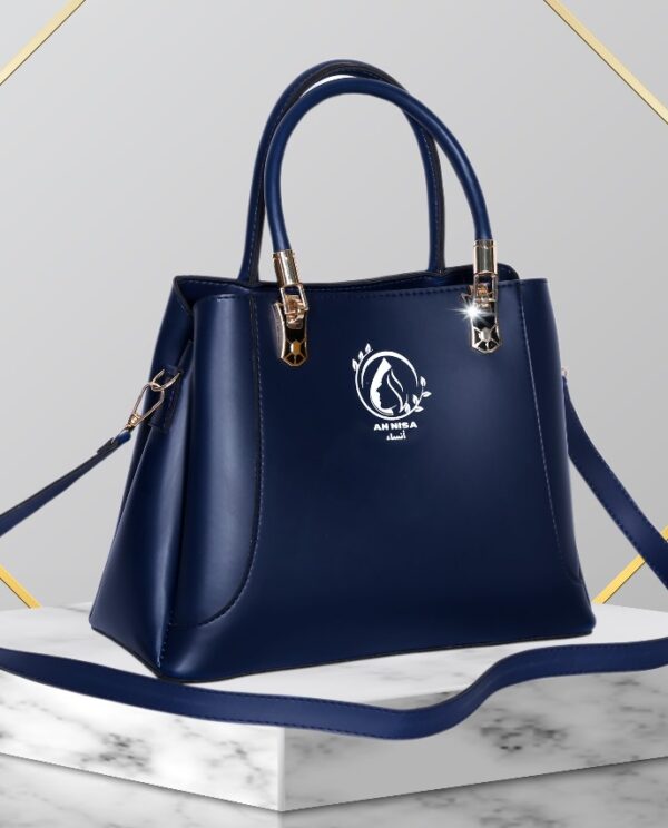 Zayna Chic by AnNisa Fashion - Elegant Dark Blue Color Structured Satchel Bag