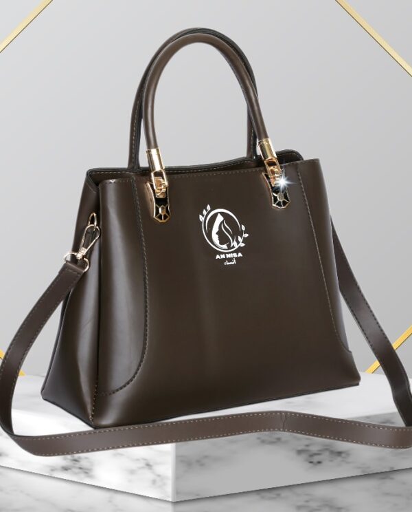 Zayna Chic by AnNisa Fashion - Elegant Dark Brown Color Structured Satchel Bag