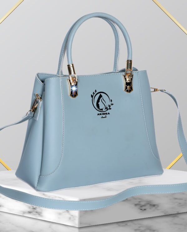 Zayna Chic by AnNisa Fashion - Elegant Light Blue Structured Satchel Bag