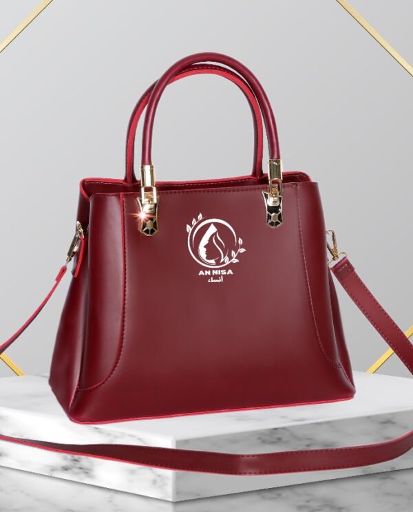 Zayna Chic by AnNisa Fashion - Elegant Maroon Structured Satchel Bag