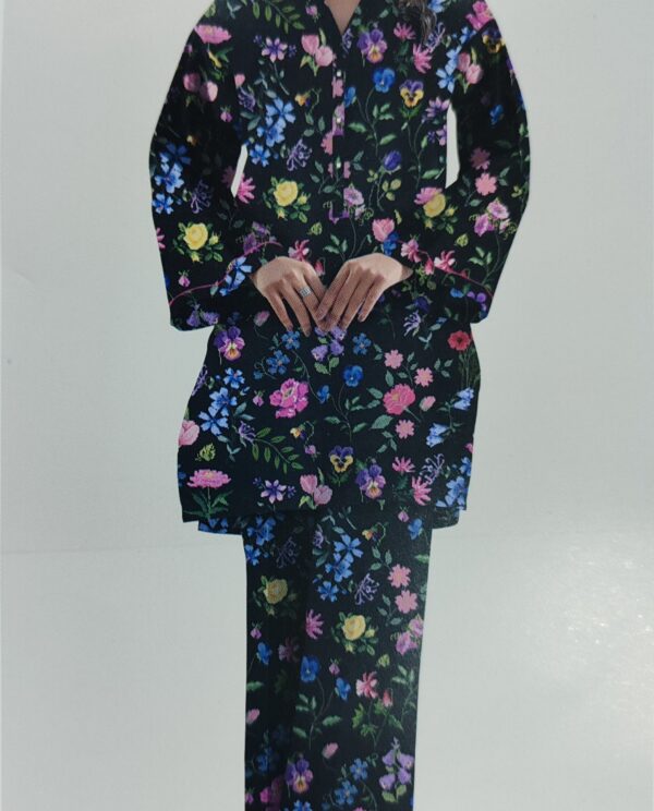 Unstitched 2-Pc | Black Lawn Suit | Saya | Annisafashion