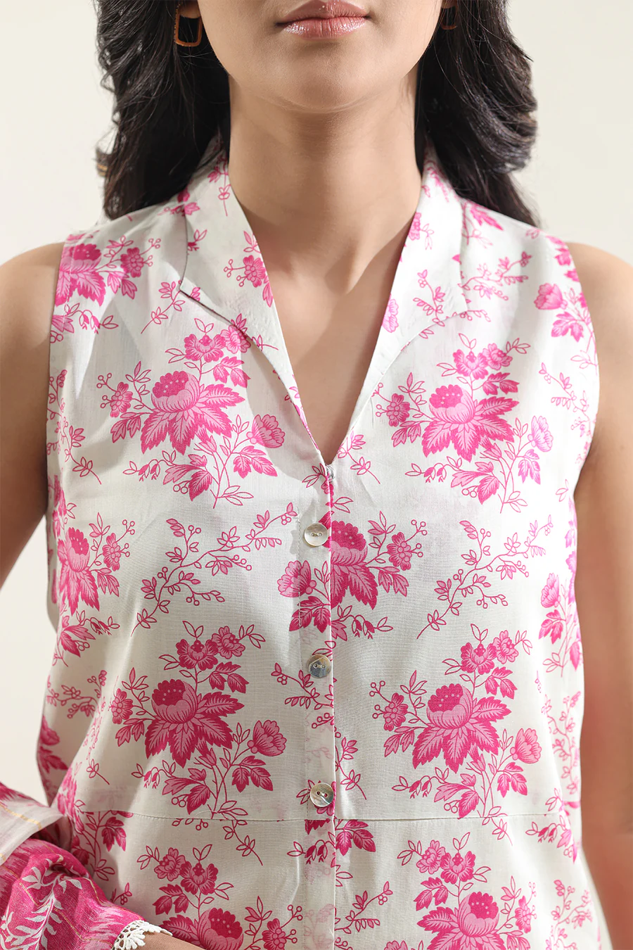 Unstitched 3 Piece Law Suit | Ivory | Saya | Annisafashion - Image 4