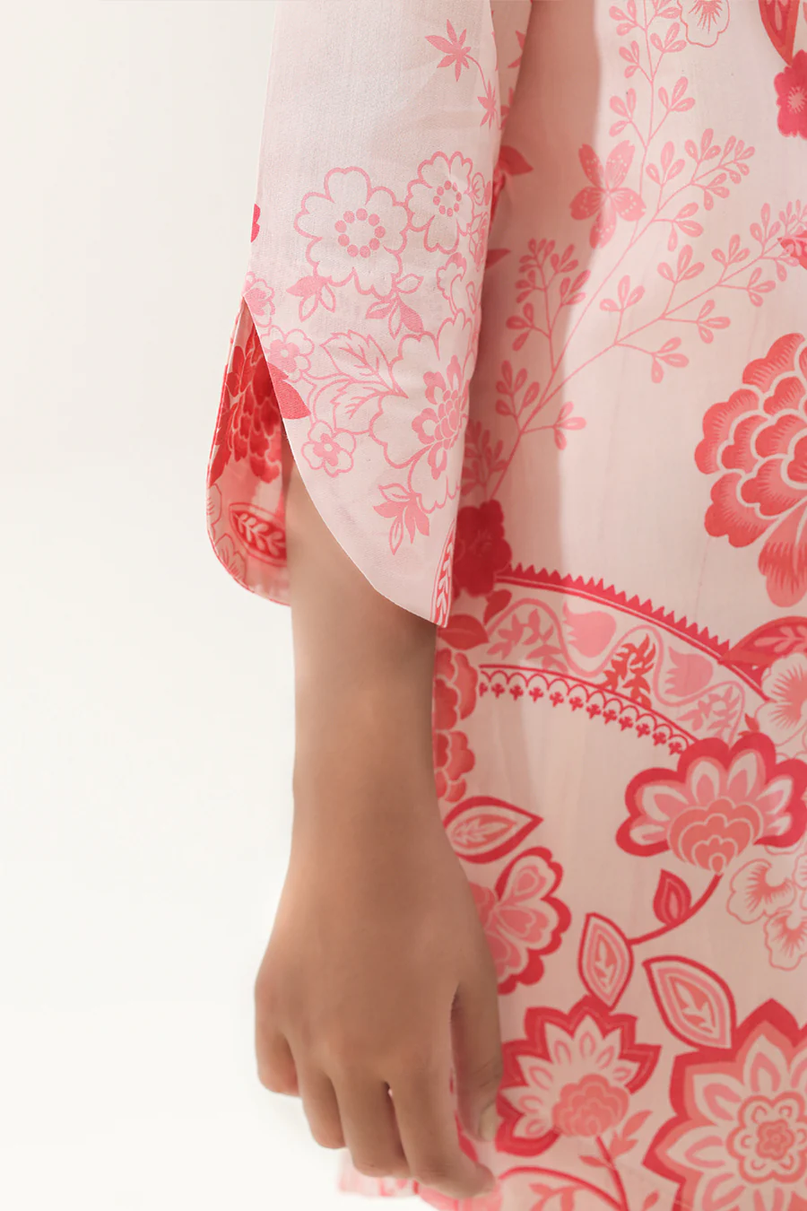 Unstitched 3-Piece Lawn Suit – Peach | Saya | Annisafashion - Image 5