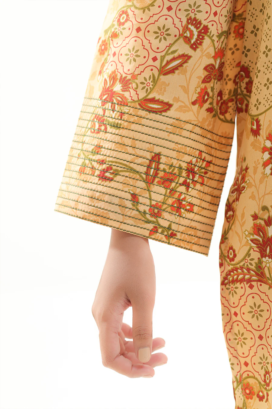 Unstitched 3-Piece Lawn Suit – Beige | Saya | Annisafashion - Image 6