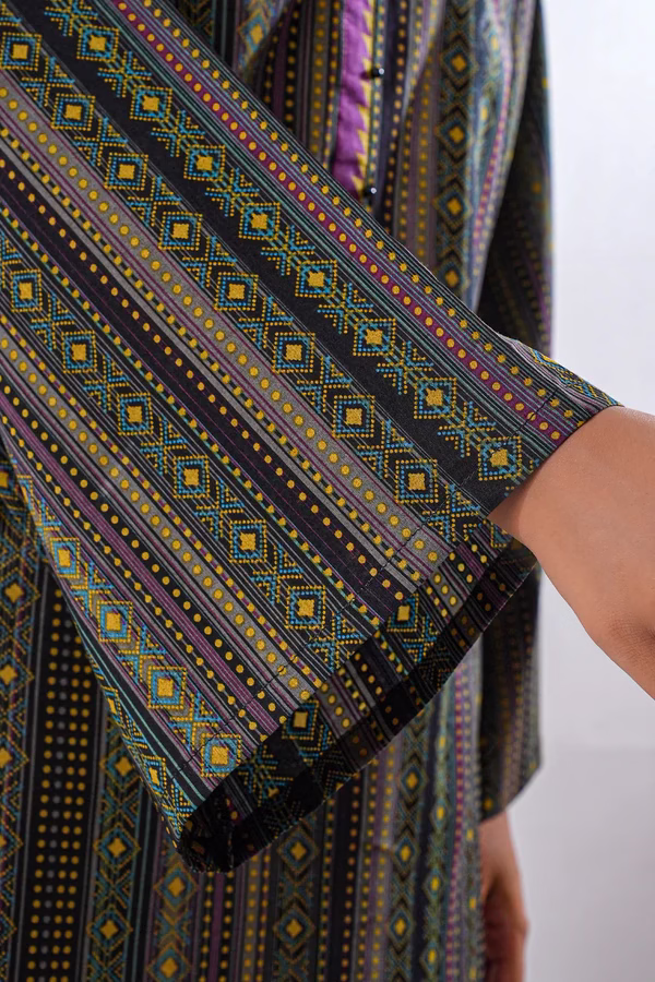 Unstitched 3-Piece Lawn Suit – Black | Saya | Annisafashion - Image 3