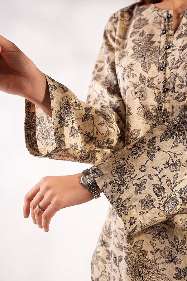 Unstitched 3-Piece Lawn Suit – Beige | Saya | Annisafashion - Image 7