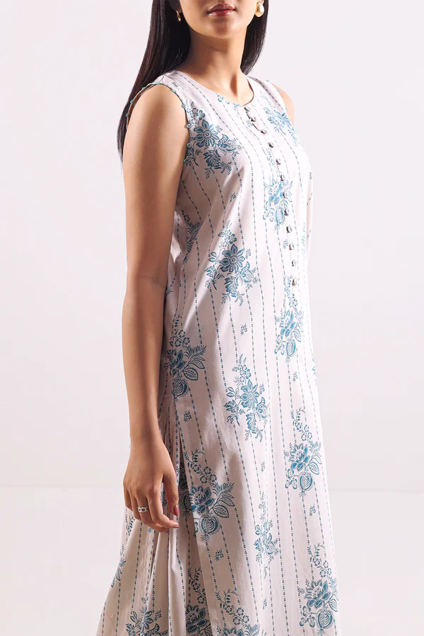 Unstitched 2-Pc | Cream Lawn Suit | Saya | Annisafashion - Image 2