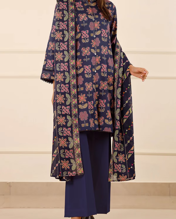 Unstitched 3-Piece Lawn Suit – MidBlu | Saya | Annisafashion