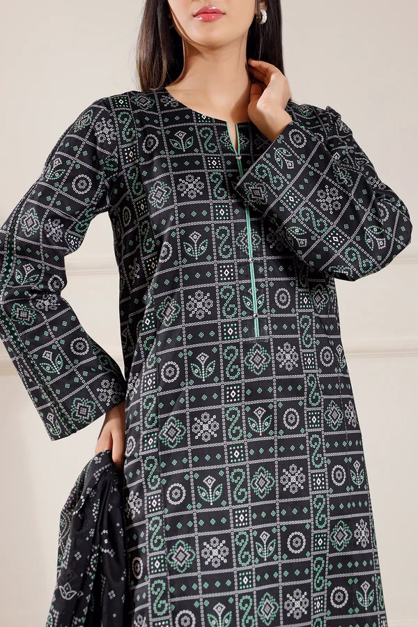 Unstitched 3-Piece Lawn Suit – GrayBlac | Saya | Annisafashion - Image 3