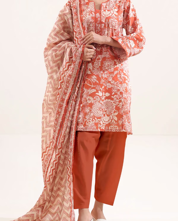 Unstitched 3-Piece Lawn Suit – DeepRust | Saya | Annisafashion