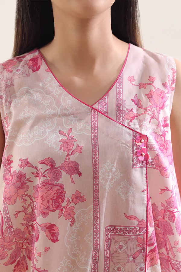 Unstitched 3-Piece Lawn Suit – Light Pink | Saya | Annisafashion - Image 4