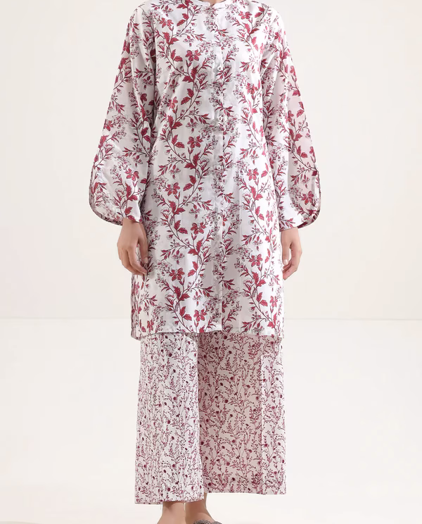 Unstitched 2-Pc |  White Lawn Suit | Saya | Annisafashion