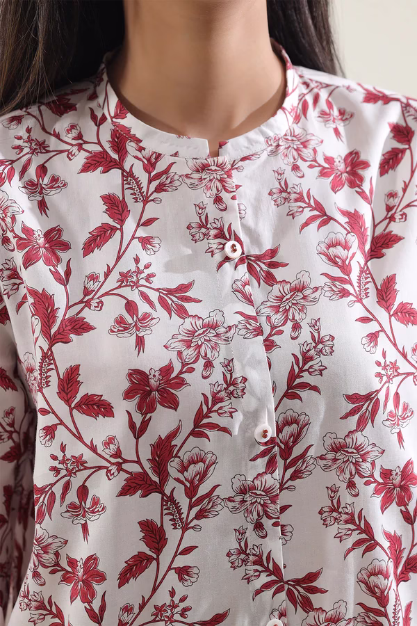 Unstitched 2-Pc | White Lawn Suit | Saya | Annisafashion - Image 5