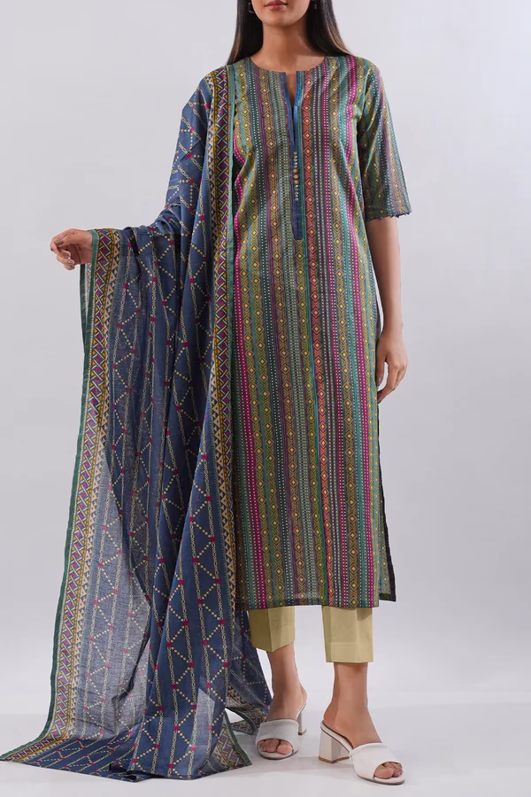 Unstitched 3-Piece Lawn Suit – Teal | Saya | Annisafashion