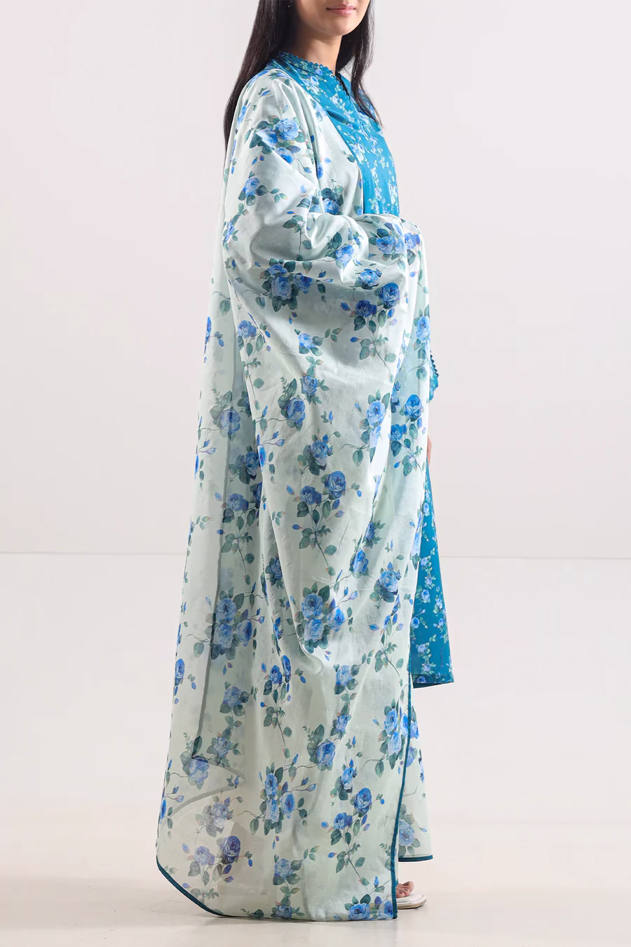 Unstitched 3-Piece Lawn Suit – Blue | Saya | Annisafashion - Image 6