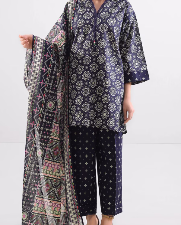 Unstitched Printed Lawn 2 Piece (Shirt/Dupatta)| Blue | Saya | Annisafashion