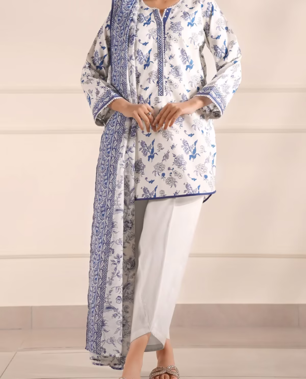 Unstitched 3-Piece Lawn Suit – Ivory | Saya | Annisafashion