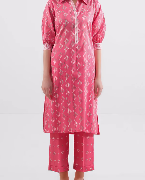 Unstitched Printed Lawn 2 Piece (Shirt/Trouser)| Azalea Pink | Saya | Annisafashion
