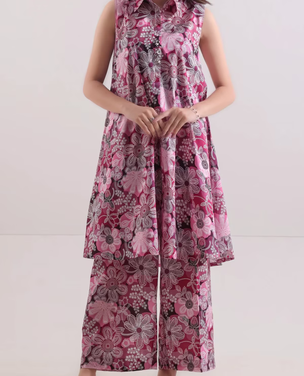 Unstitched Printed Lawn 2 Piece (Shirt/Trouser)| Pink | Saya | Annisafashion