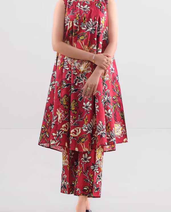 Unstitched 2-Pc | Spiced Coral | Lawn Suit | Saya | Annisafashion