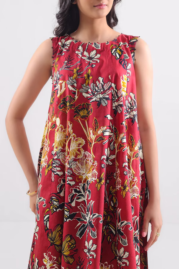 Annisafashion | Printed Lawn Stitched 2 Piece (Shirt/Trouser) | Red - Image 3