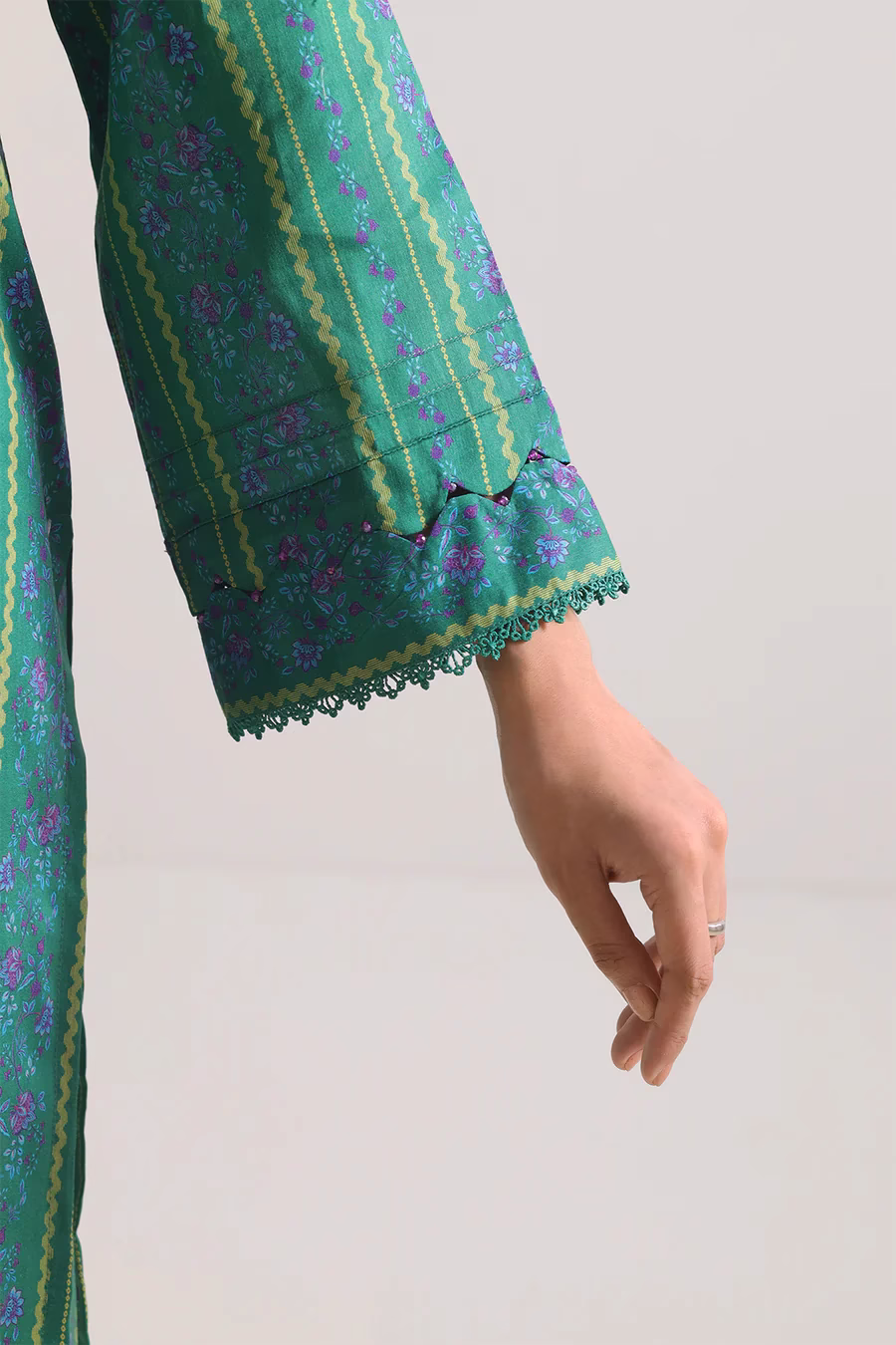 Unstitched 3-Piece Lawn Suit – Green | Saya | Annisafashion - Image 5