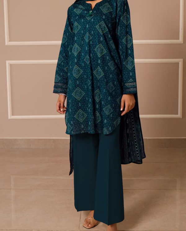 Dark Blue Lawn Stitched Printed Suit | Stylish 3-Piece PRET | Annisafashion