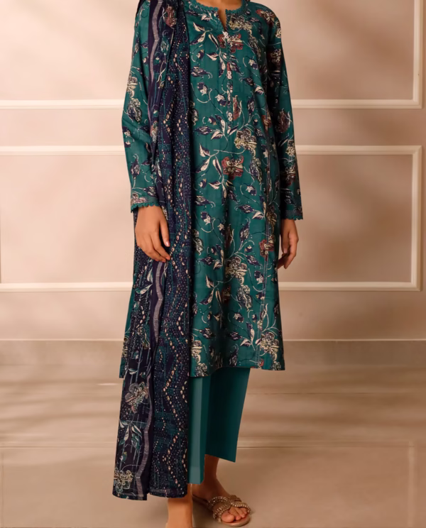 Unstitched 3-Piece Lawn Suit – Sea Gre | Saya | Annisafashion