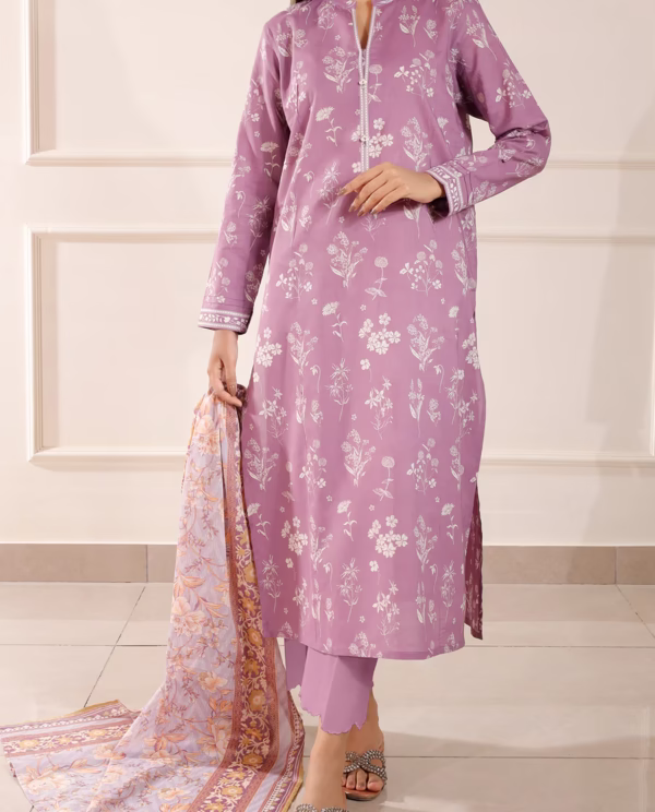 Unstitched 3-Piece Lawn Suit – Lilac | Saya | Annisafashion