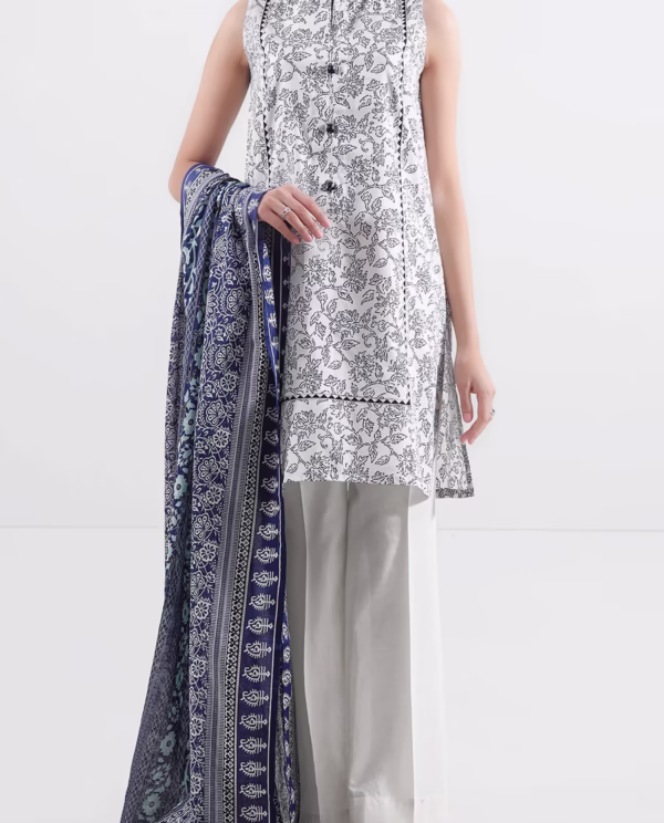 Unstitched Printed Lawn 2 Piece (Shirt/Dupatta)| Ice Water | Saya | Annisafashion