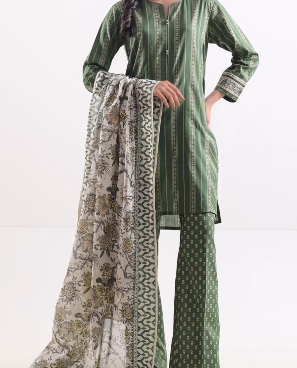 Unstitched Printed Lawn 2 Piece (Shirt/Dupatta) | Green | Saya | Annisafashion