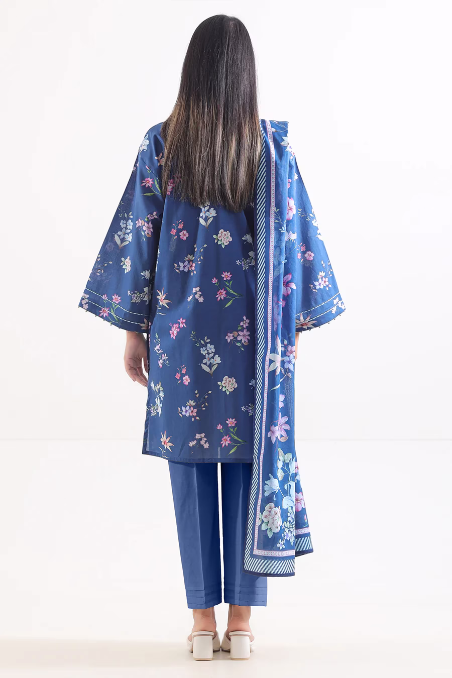 Unstitched 3-Piece Lawn Suit – Blue | Saya | Annisafashion - Image 5