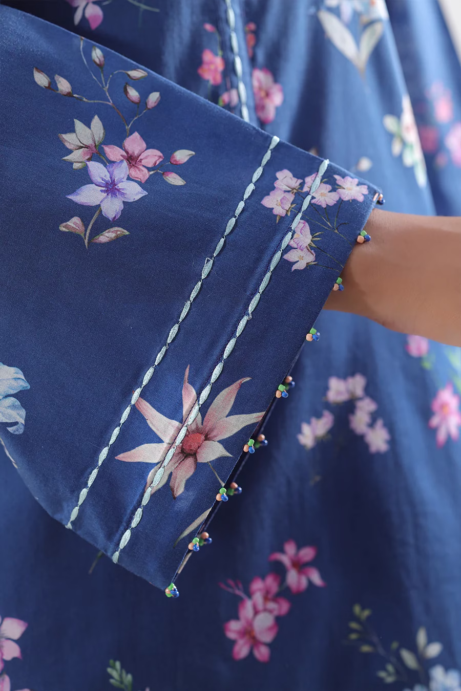 Unstitched 3-Piece Lawn Suit – Blue | Saya | Annisafashion - Image 3