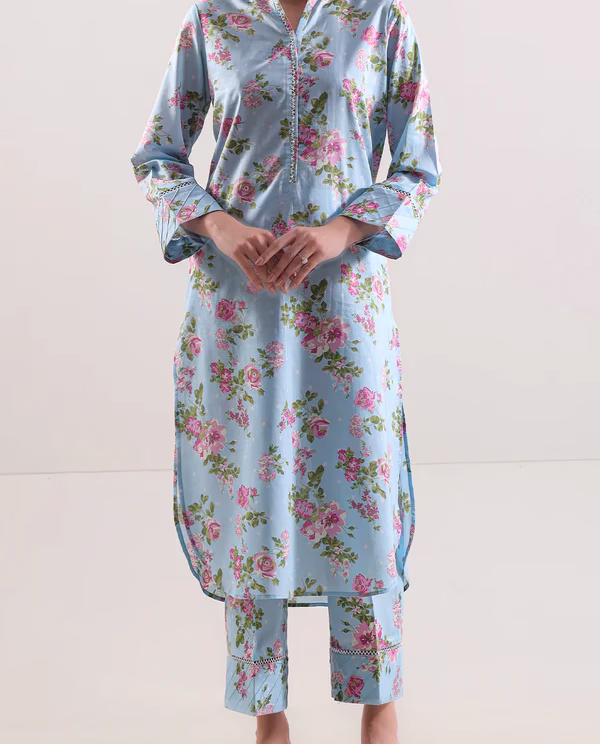Unstitched Printed Lawn 2 Piece (Shirt/Trouser)| Rainbow | Saya | Annisafashion